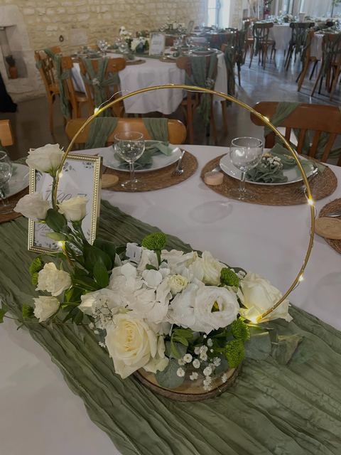 Centre de table sur cercle doré
